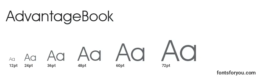 Größen der Schriftart AdvantageBook