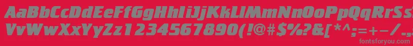 CricketheavyNormal-Schriftart – Graue Schriften auf rotem Hintergrund