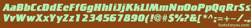 CricketheavyNormal Font – Green Fonts on Brown Background