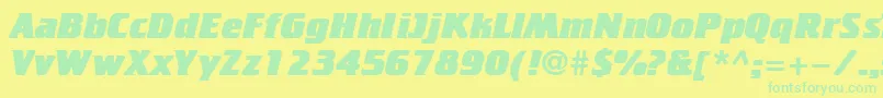 CricketheavyNormal Font – Green Fonts on Yellow Background