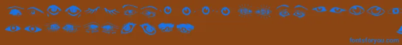 Eyes Font – Blue Fonts on Brown Background
