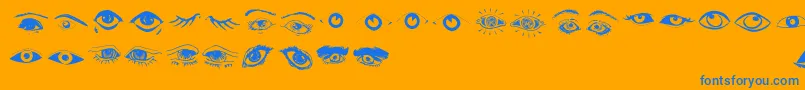 Eyes Font – Blue Fonts on Orange Background