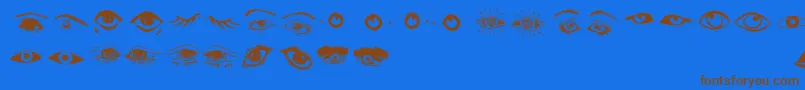 Eyes Font – Brown Fonts on Blue Background