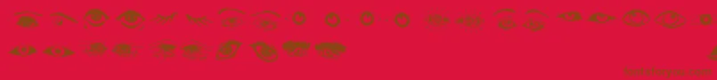 Eyes-Schriftart – Braune Schriften auf rotem Hintergrund