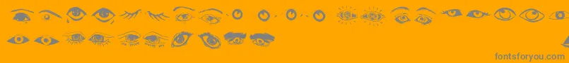 Eyes Font – Gray Fonts on Orange Background