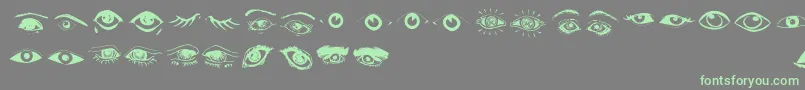 Eyes Font – Green Fonts on Gray Background