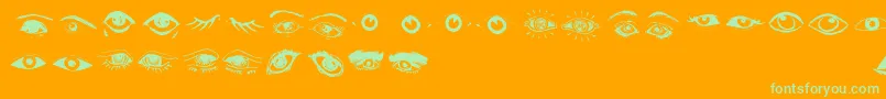 Eyes Font – Green Fonts on Orange Background