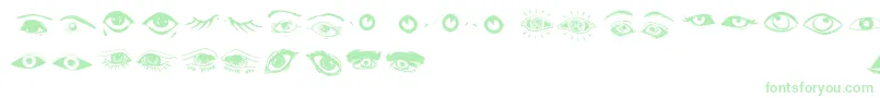 Eyes Font – Green Fonts on White Background