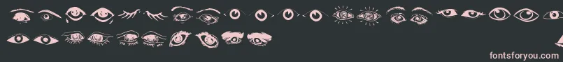 Eyes Font – Pink Fonts on Black Background