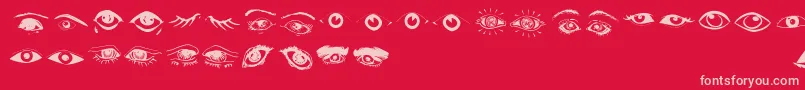 Eyes Font – Pink Fonts on Red Background