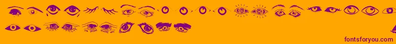 Eyes Font – Purple Fonts on Orange Background