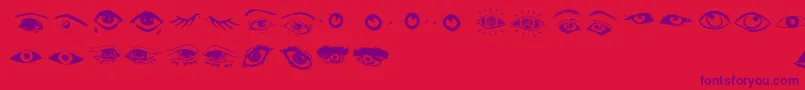 Eyes Font – Purple Fonts on Red Background
