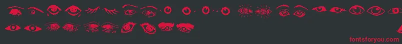 Eyes Font – Red Fonts on Black Background