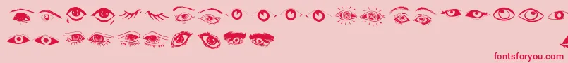 Eyes Font – Red Fonts on Pink Background