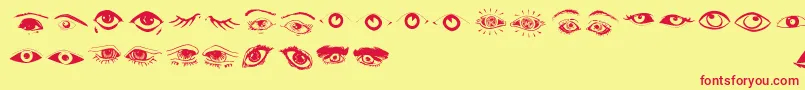 Eyes Font – Red Fonts on Yellow Background