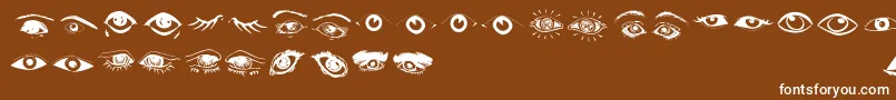 Eyes Font – White Fonts on Brown Background