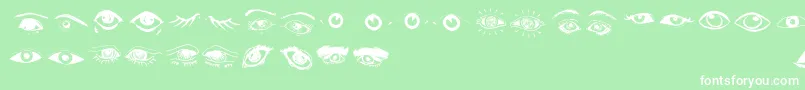 Eyes Font – White Fonts on Green Background