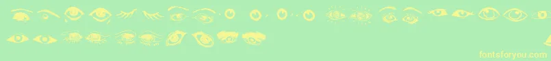 Eyes Font – Yellow Fonts on Green Background
