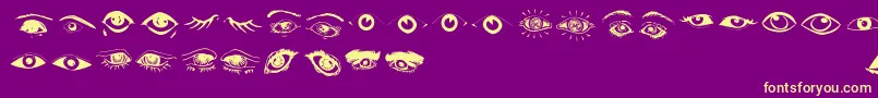 Fonte Eyes – fontes amarelas em um fundo roxo