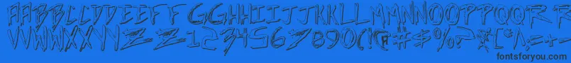 IncubusShadow Font – Black Fonts on Blue Background