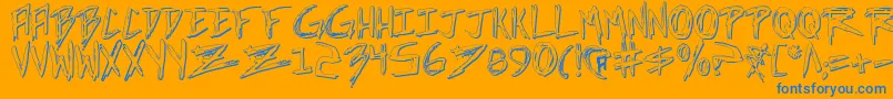 IncubusShadow Font – Blue Fonts on Orange Background
