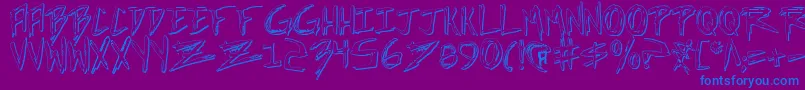 IncubusShadow Font – Blue Fonts on Purple Background