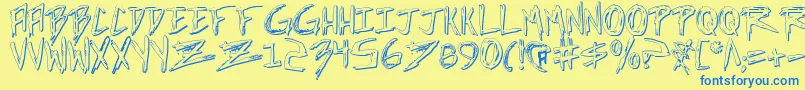 IncubusShadow Font – Blue Fonts on Yellow Background