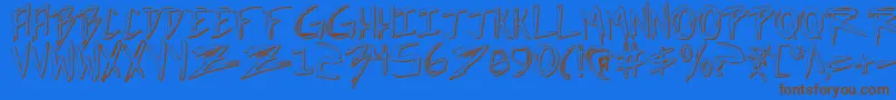 IncubusShadow Font – Brown Fonts on Blue Background