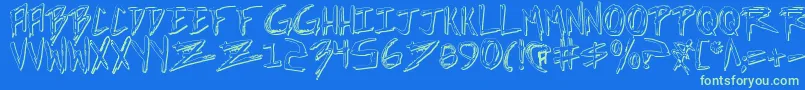 IncubusShadow Font – Green Fonts on Blue Background