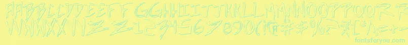 IncubusShadow Font – Green Fonts on Yellow Background
