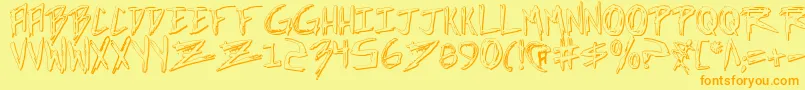 IncubusShadow Font – Orange Fonts on Yellow Background