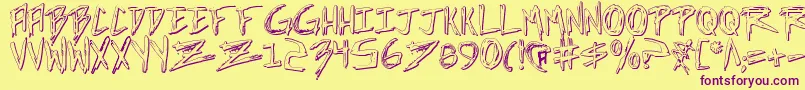 IncubusShadow Font – Purple Fonts on Yellow Background