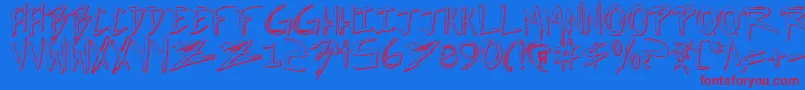 IncubusShadow Font – Red Fonts on Blue Background