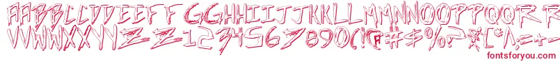 IncubusShadow Font – Red Fonts on White Background
