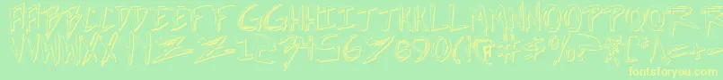 IncubusShadow Font – Yellow Fonts on Green Background