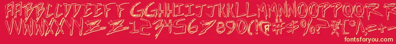 IncubusShadow Font – Yellow Fonts on Red Background