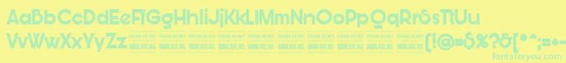 BunyaBoldPersonal Font – Green Fonts on Yellow Background