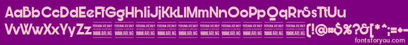 BunyaBoldPersonal Font – Pink Fonts on Purple Background