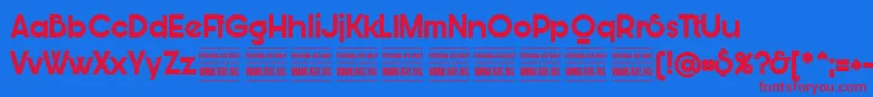 BunyaBoldPersonal Font – Red Fonts on Blue Background