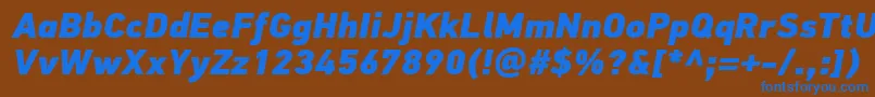 Подробнее о шрифте PfdintextproExtrablackitalic Шрифт PfdintextproExtrablackitalic – синие шрифты на коричневом фоне