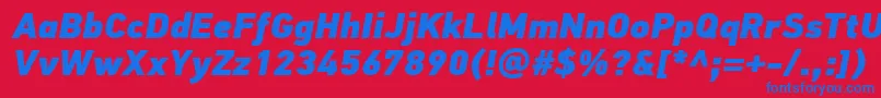 Więcej informacji o czcionce PfdintextproExtrablackitalic Czcionka PfdintextproExtrablackitalic – niebieskie czcionki na czerwonym tle
