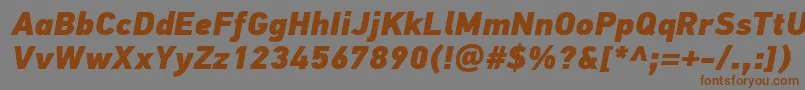 Шрифт PfdintextproExtrablackitalic – коричневые шрифты на сером фоне