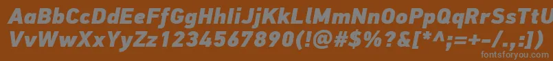 フォントPfdintextproExtrablackitalic – 茶色の背景に灰色の文字
