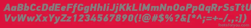 PfdintextproExtrablackitalic Font – Gray Fonts on Red Background