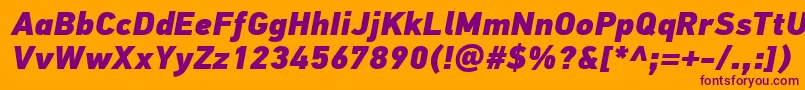 Lisätietoja PfdintextproExtrablackitalic-fontista PfdintextproExtrablackitalic-fontti – violetit fontit oranssilla taustalla