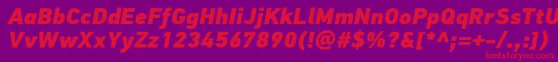 PfdintextproExtrablackitalic Font – Red Fonts on Purple Background