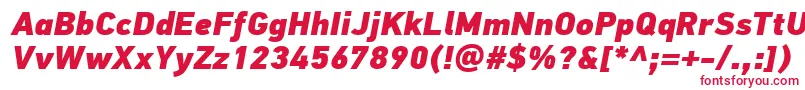 PfdintextproExtrablackitalic Font – Red Fonts on White Background