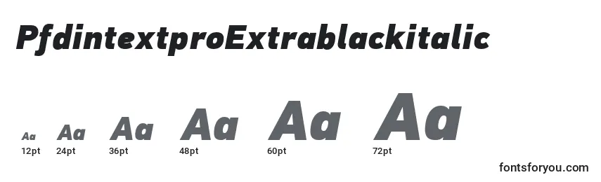 Größen der Schriftart PfdintextproExtrablackitalic