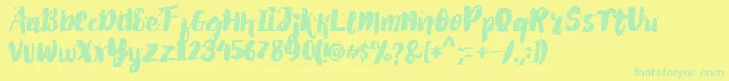 Шрифт AlexdirteBrushFont – зелёные шрифты на жёлтом фоне