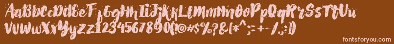 AlexdirteBrushFont Font – Pink Fonts on Brown Background